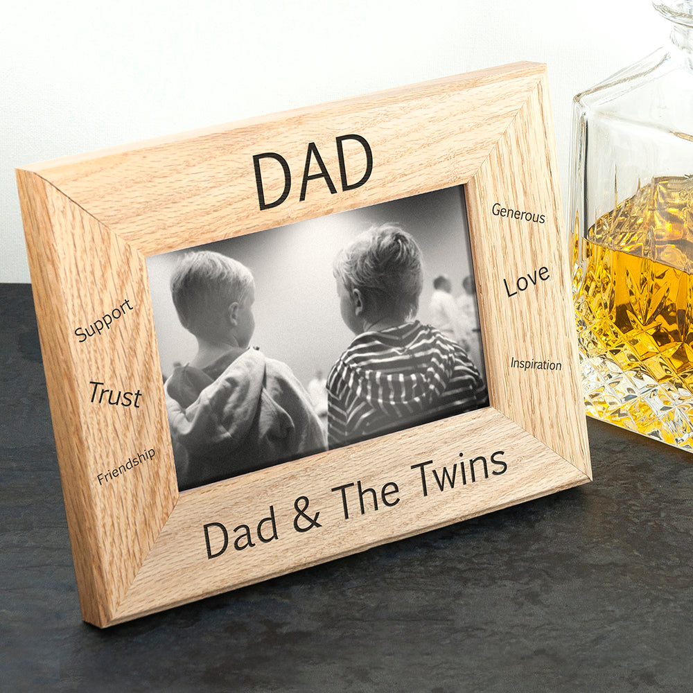 Engraved Dad's Oak Photo Frame